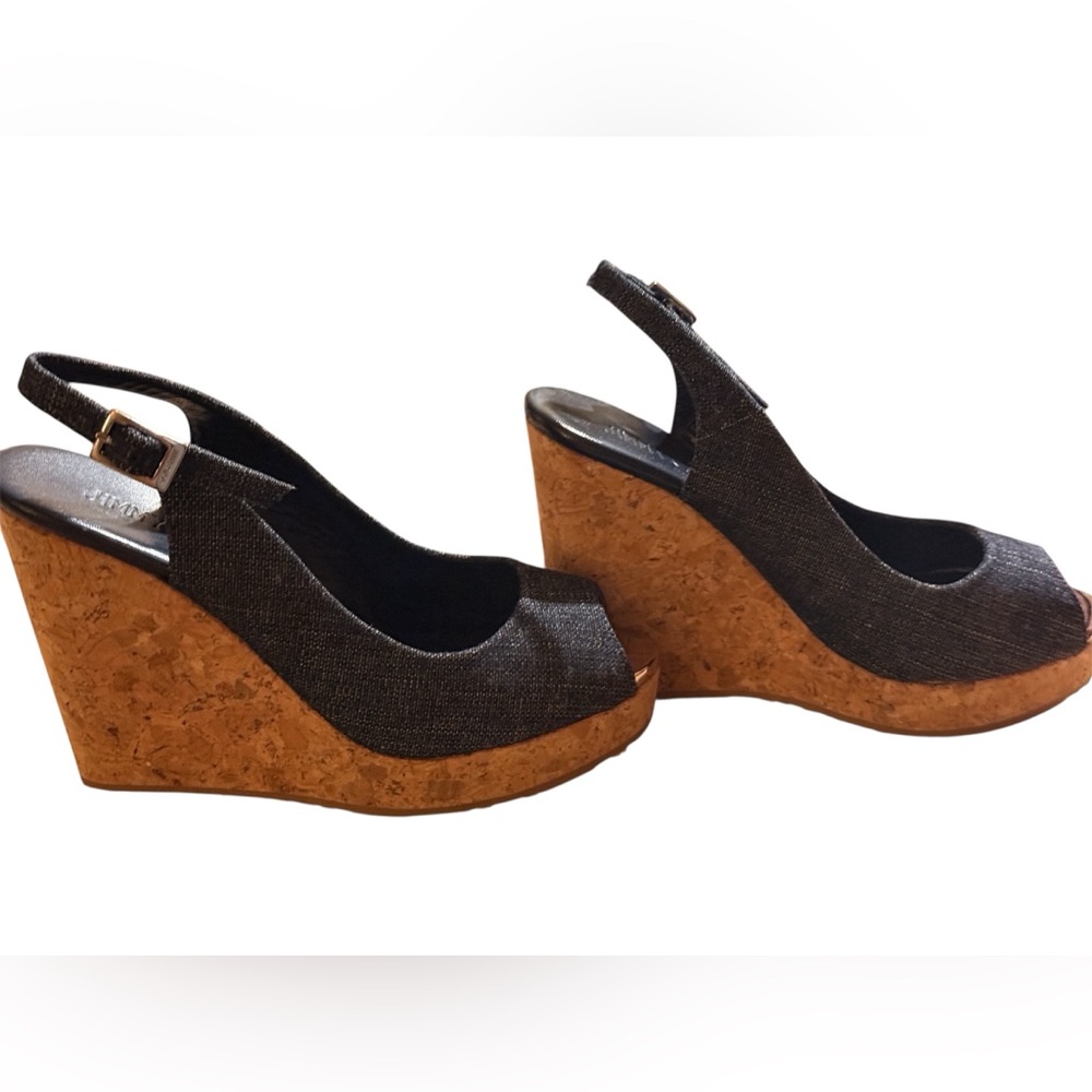 Jimmy Choo Denim and Cork wedge Heels - Picture 2 of 7
